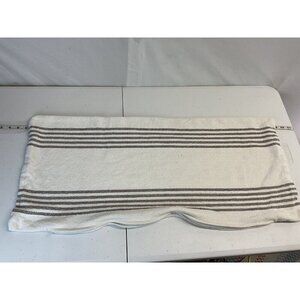 Pine Cone Hill Neutral Earthy Textured Ivory‎ striped Lumbar Pillow  34" x 15"